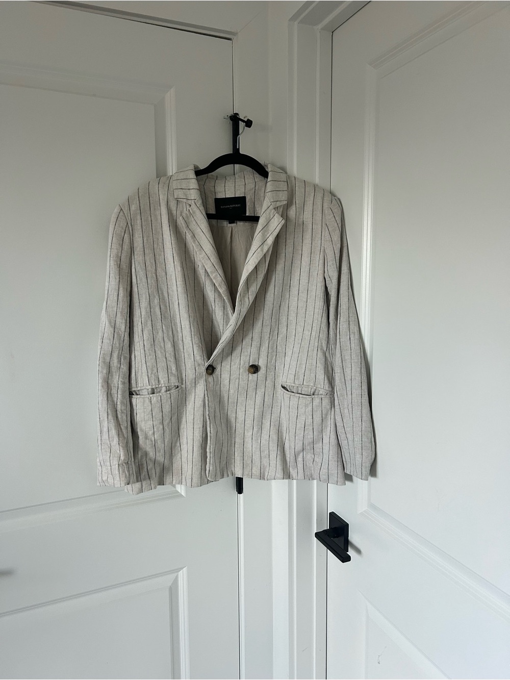 Women’s beige/black Pinstripe Blazer